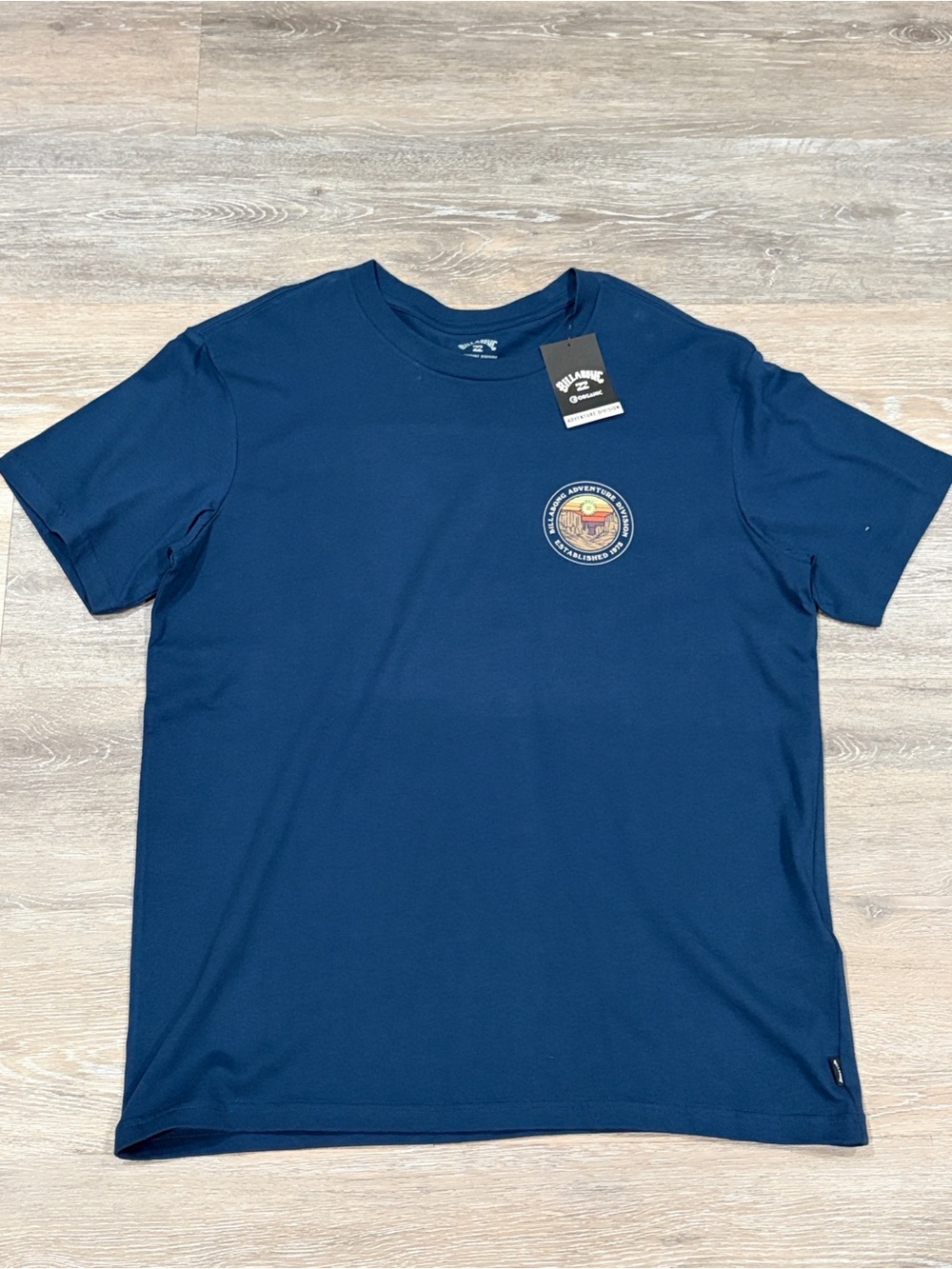 Billabong Men's Navy Short Sleeve Logo Tee with Chest Patch